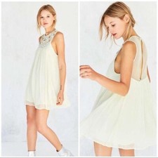 Urban Outfitters Kimchi Blue Mini Dress Sequin Beaded Chiffon Boho Sz Medium