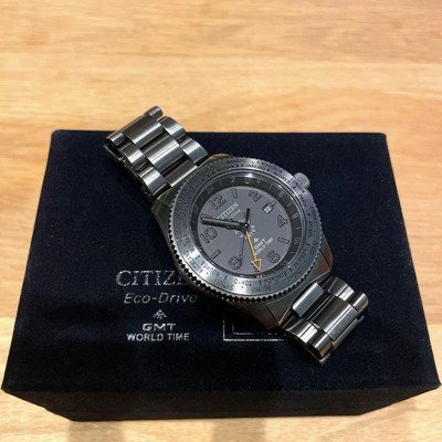 Citizen Eco-Drive Limitierte Auflage Porter Gmt Worldtime Grau Quarz Herren Uhr