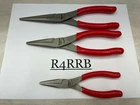Snap-On Tools USA NEW 3 Piece RED Soft Grip Needle Nose Pliers Lot Set