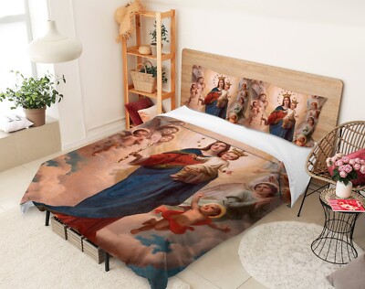 3D Religion Königin C7285 Bett Kissenbezüge Decke Bettdecke Abdeckung Set Amy