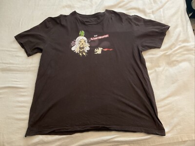 Teeturtle Shirt - Use Flamethrower - Size 2XL - Brown with Character and Dragons