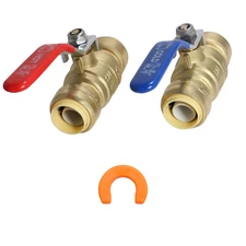 4 Pack XFITTING 3/4" Push Fit Ball Valve Hot and Cold with 1 Removing Clip,