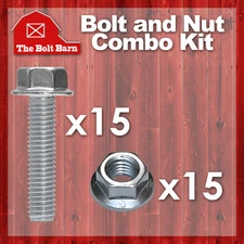 (15) M10-1.25x25 Class 10.9 JIS Hex Flange Bolts & (15) M10-1.25 Flange Nuts