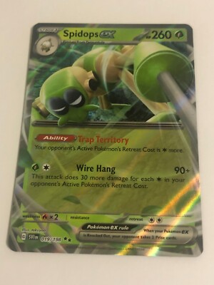spidops pokemon card price - ex 243/198 - Scarlet & Violet - Special Illustrator Rare [1G] Wire Hang (90+) This attack does 30 more damage for each Colorless in your opponents Active Pokmons Retreat Cost Pokemon Card Scarlet & Violet