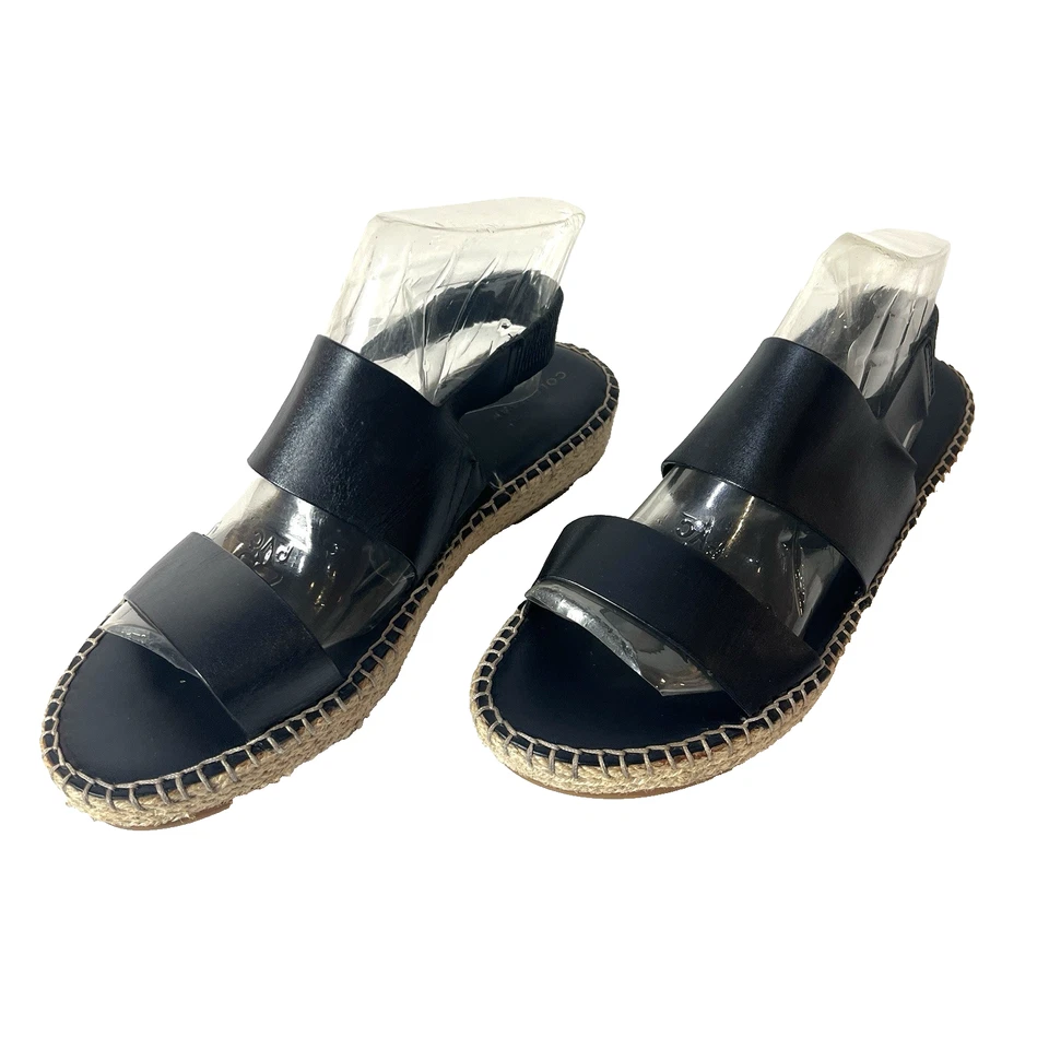 Sandalia informal cómoda Cole Haan Pinch Grand.Os para mujer 10B cuero negro punta abierta Foto 2 de 4
