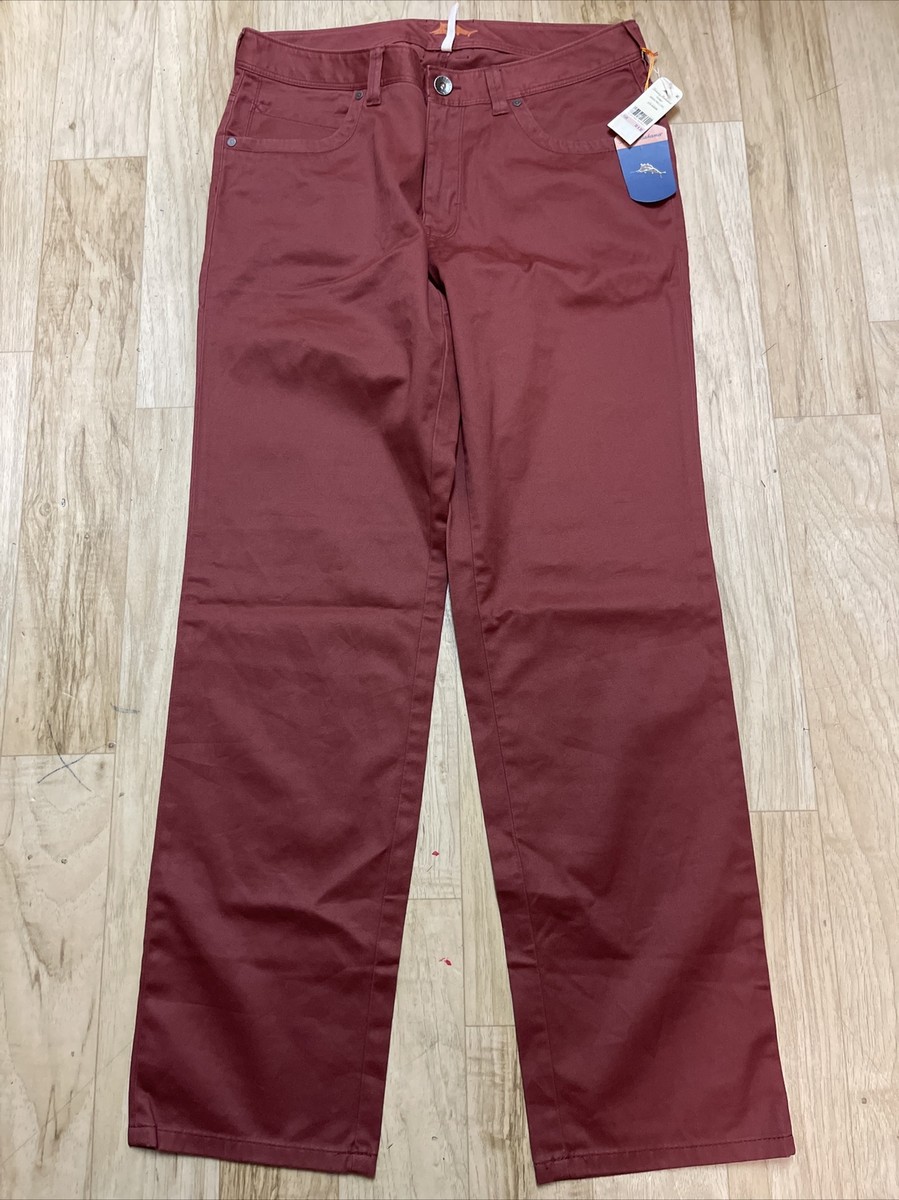 Tommy Bahama Mens Pants Size 32X32 T115042 Vintage Straight Fit Maroon NWT - Main Image
