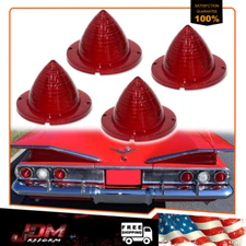 4PCS Rear Red Lens Tail Lights For 1960-1961 Impala Bel Air Biscayne El Camino