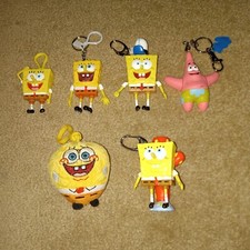 Lote de Llaveros Bob Esponja Pantalones Cuadrados Paquete Clip En Figuras Una Linterna