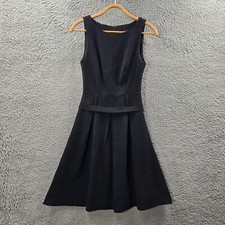 Vintage Cue Womens A-line Dress Size 6 Black Sleeveless Round Neck