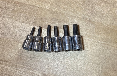 Vintage Craftsman 6 Piece SAE Hex Bit  Socket Set  3/8" Drive -V- Series - Picture 4 of 5