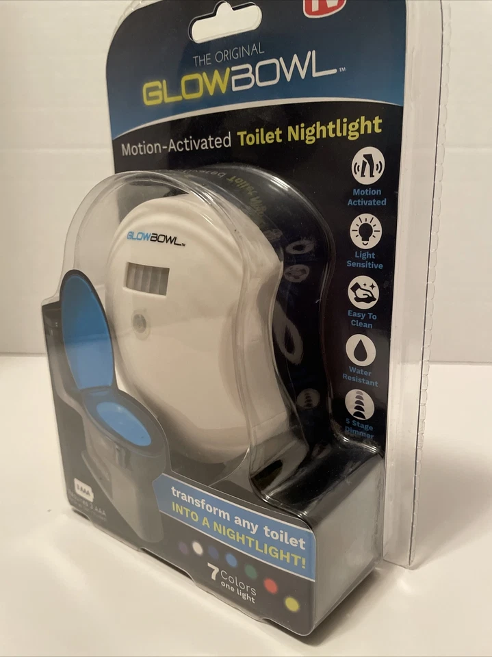 Illumibowl Glow Bowl Inodoro Activado por Movimiento Luz Nocturna 7 Colores Tren para Orinar NUEVO Foto 4 de 4