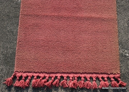 Masland Rug Rectangular 100% Spun Nylon 110 Hand Hooked Pink 4x6' Made in USA - Picture 4 of 8