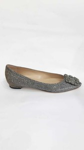 Manolo Blahnik Bailarina Zapatos Mujer Hangisi plana Brillo Talla 34,5 |  eBay
