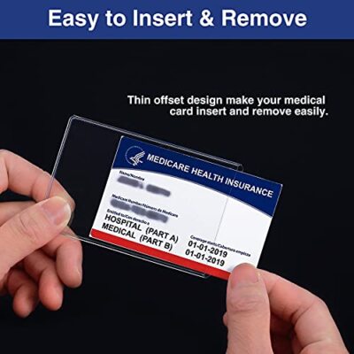 medicare card holder protective sleeve Clear Vinyl Business Social Security Cards 5 Pack - Medicare Card