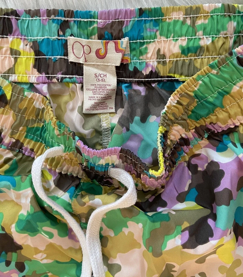 Pantalones Cortos de Natación OP Camuflados Niñas Talla Pequeña 3-5 Verde Púrpura Azul Foto 4 de 4