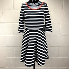 Express Womens Black and White Stripe Size XS Scoop Neck Back Zip Casual Dress