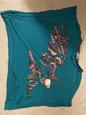 Miss Evie T-Shirt Mehrfarbig Weißkopfseeadler Cropped Grün Mädchen