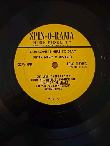 Peter Nero and His Trio Our Love Is Here To Stay Vinyl LP Spin-O-Rama M-151 1959 - Picture 5 of 6