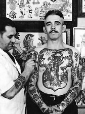 Vintage Tattoo Image 14 x 11" Photo Print