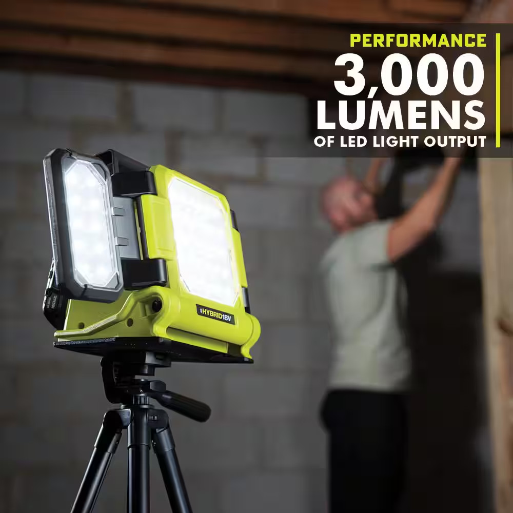 New Ryobi ONE+ 18V Cordless Hybrid 3000 Lumens LED Panel Light-PCL631B