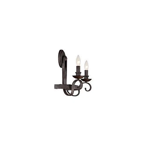 Quoizel NBE8702RK 2-Light Noble Wall Sconce in Rustic Black - Picture 7 of 7