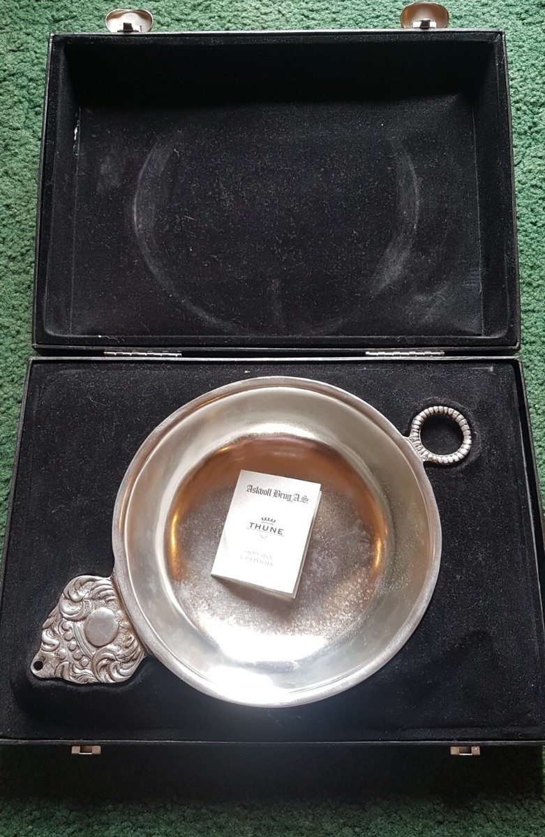 VINTAGE NORWEGIAN ASKVOLL BRUG STOPT TINN FINE PEWTER PORRINGER