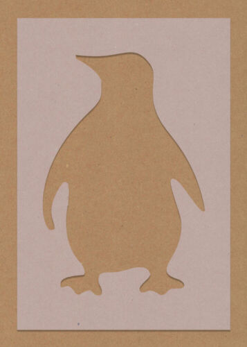 Pochoir oiseau pingouin motifs mixtes et tailles artisanat décoration brosse à air  - Photo 1 sur 1