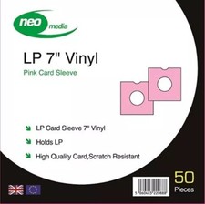 Pack of 50 Pink 7" LP Vinyl Record Sleeves - to fit 7" Singles