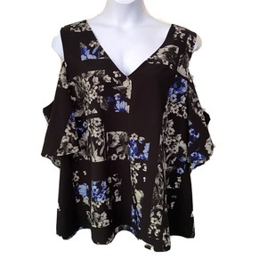 black cold shoulder top size 22