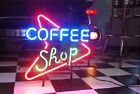 Cafe Coffee Store Shop Open 17"x14" Neon Light Sign Lamp Wall Decor Glass