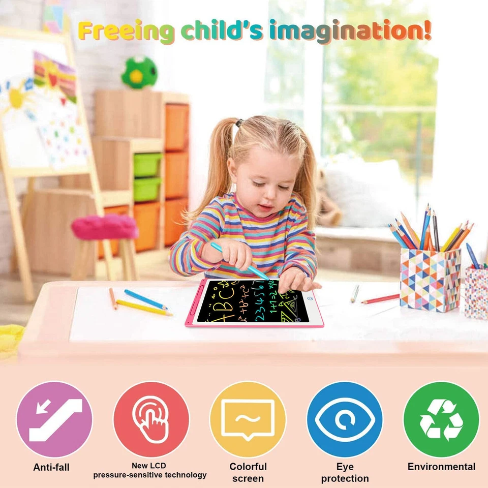 12" Tragbares LCD Schreibtablett Zeichenbrett Radierbar Notizblock Block für Kinder Geschenk - Bild 4 von 4