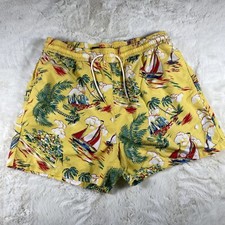 Vintage Polo Ralph Lauren Palm Trees / Island Swim Trunks Mens Xl - Yellow