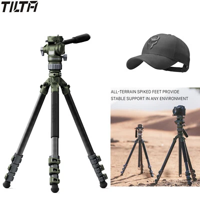Tilta Travel Video Fluid Head w/3-Stage Carbon Fiber Tripod Legs (5KG) VT05 +Hut