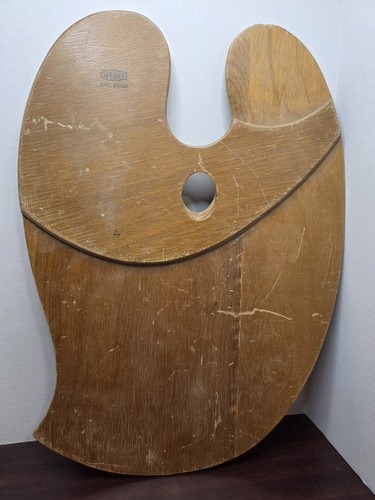 Vintage Large WEBER Wood Artist Painter Palette Thumb Hole No. 3420 20x16 Decor