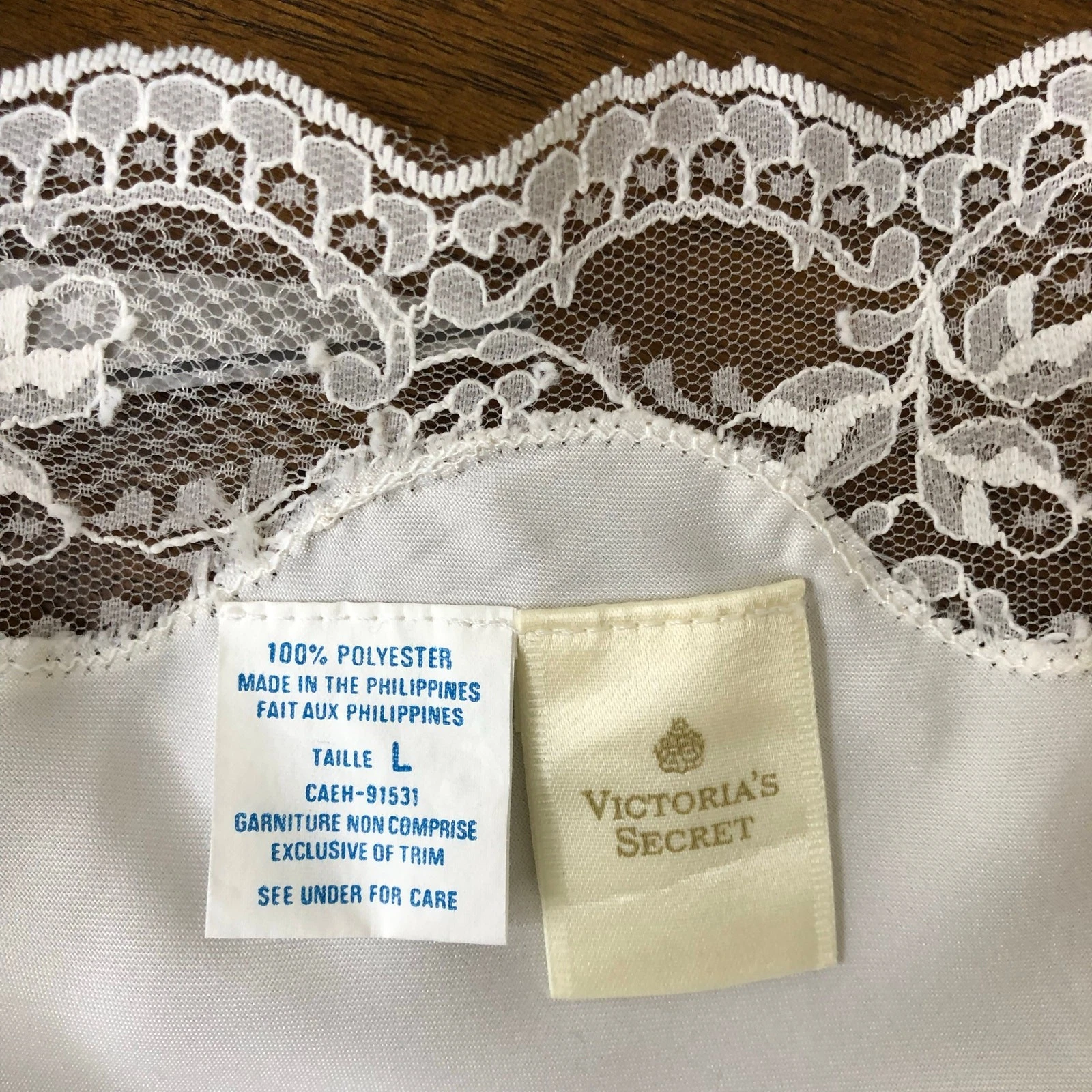 UNDERCOVER Abito slip midi vintage Victoria's Secret bianco etichetta corona vita bassa L