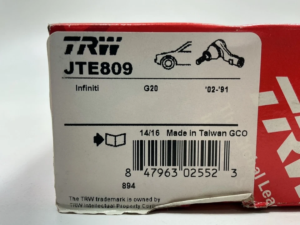 Конец внешнего рулевого анкерного стержня TRW JTE809 для 1991-2002 INFINITI G20 - Изображение 3 из 3