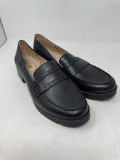 LifeStride Womens London Loafers Sz 10 Black Vegan Leather Comfort Shoes EUC