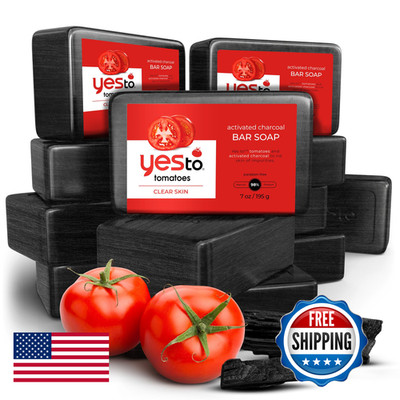 Yes To Tomatoes Charcoal Bar Soap Tomato Extracts Sunflower Seed Oil -