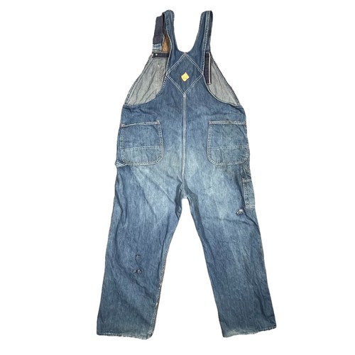 【DEAD】50s-60s MW POWRHOUSE DENIM OVERALL Vintage 1950s PAY DAY Square Bak Denim Overalls Mens … - Gem