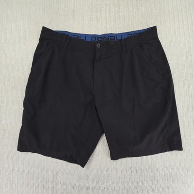 Denali Shorts Mens 40 Black Stretch Microfiber Chino Flat Front Travel Golf