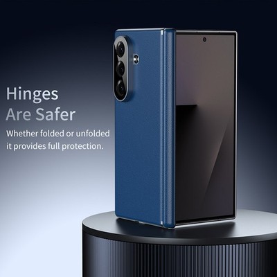 Slim Magnet Case für Z Fold 7 6 5 4 | PU-Leder & PC, Stoßsicher, Scharnierschutz
