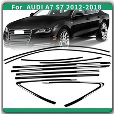 Stainless Steel Window Trim Chrome Delete For Audi A7 S7 12-2018 Black Trim Kits Stainless Steel Window Trim Chrome Delete For Audi A7 S7 12-2018 Black Trim Kits