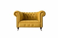 Chesterfield Design Sofa 1 Sitzer Sessel Couch Polster Luxus Textil Neu