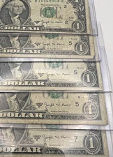 1963-B BARR NOTES ~ 5 circulated notes  ~ Districts  B E E E G New Holders