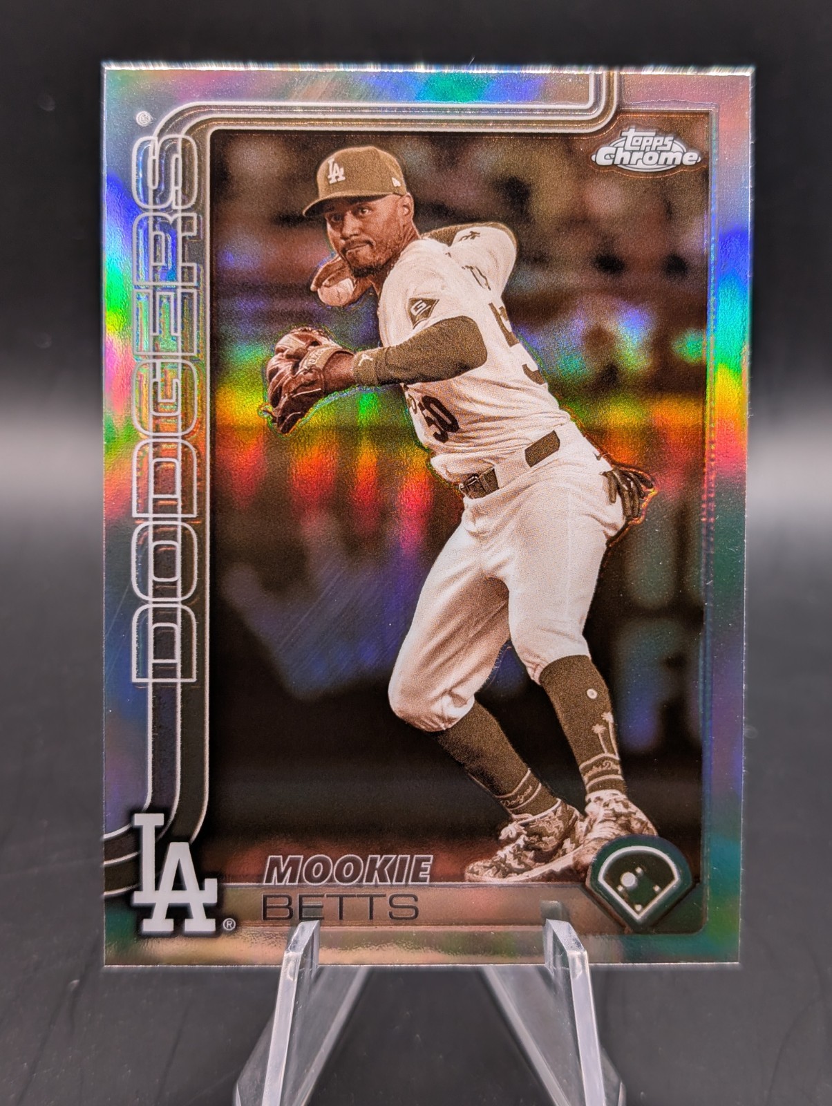 2025 Topps Chrome #50 Mookie Betts Sepia Refractors Los Angeles Dodgers