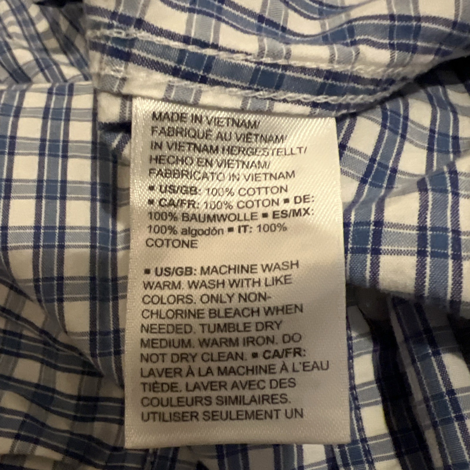 Amazon Essentials Mens Medium Blue Plaid Button D… - image 6