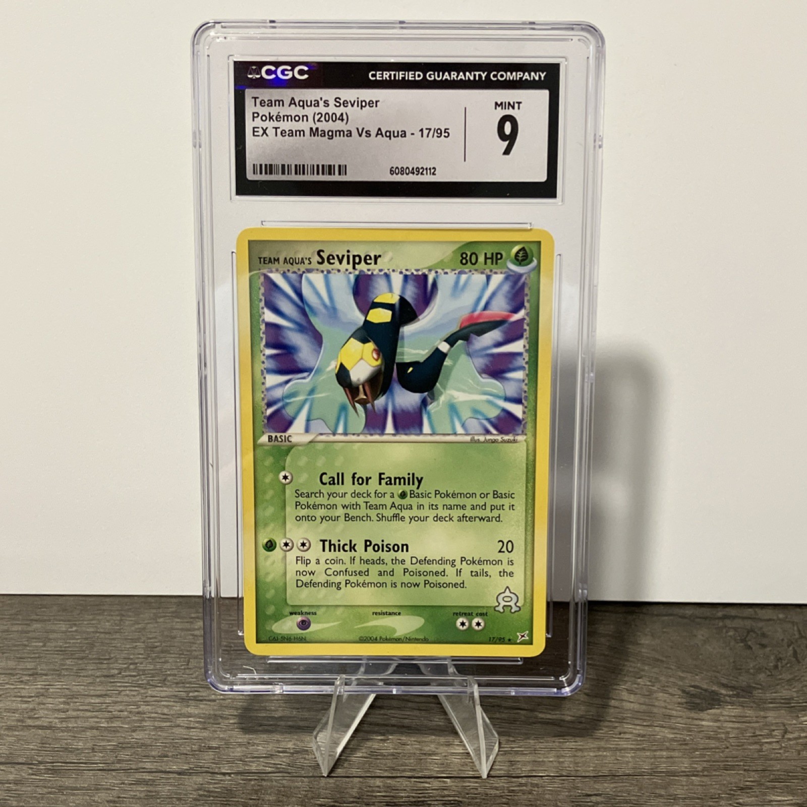 Pokémon Team Aqua's Seviper EX Team Magma Vs Aqua 17/95 CGC 9 English 2004