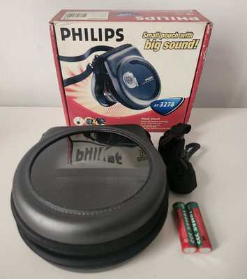 Retro PHILIPS Music Pouch Portable Speaker AY3278 Holds 8 CDs, Vintage