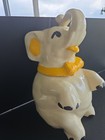 Vtg Shawnee Pottery “Lucky” Elephant Cookie Jar 1940s Era, Yellow Gold Accents — photo 2
