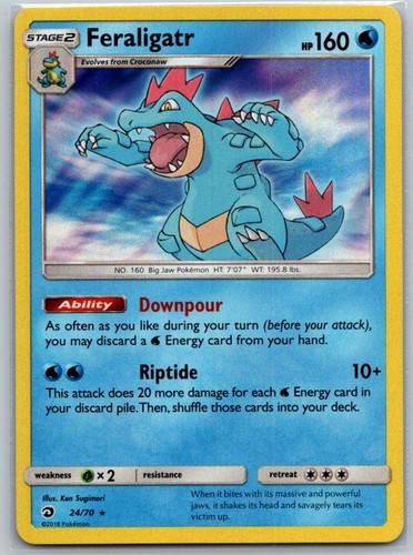 Feraligatr 24/70 Holo Rare Dragon Majesty Pokemon Near Mint